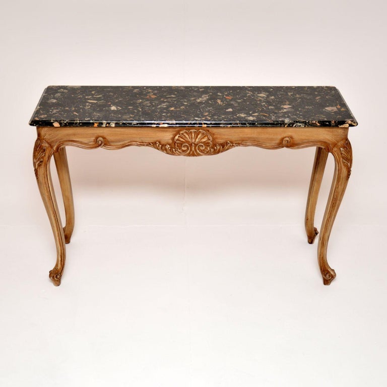 Antique French Marble Top Console Table For Sale at 1stDibs