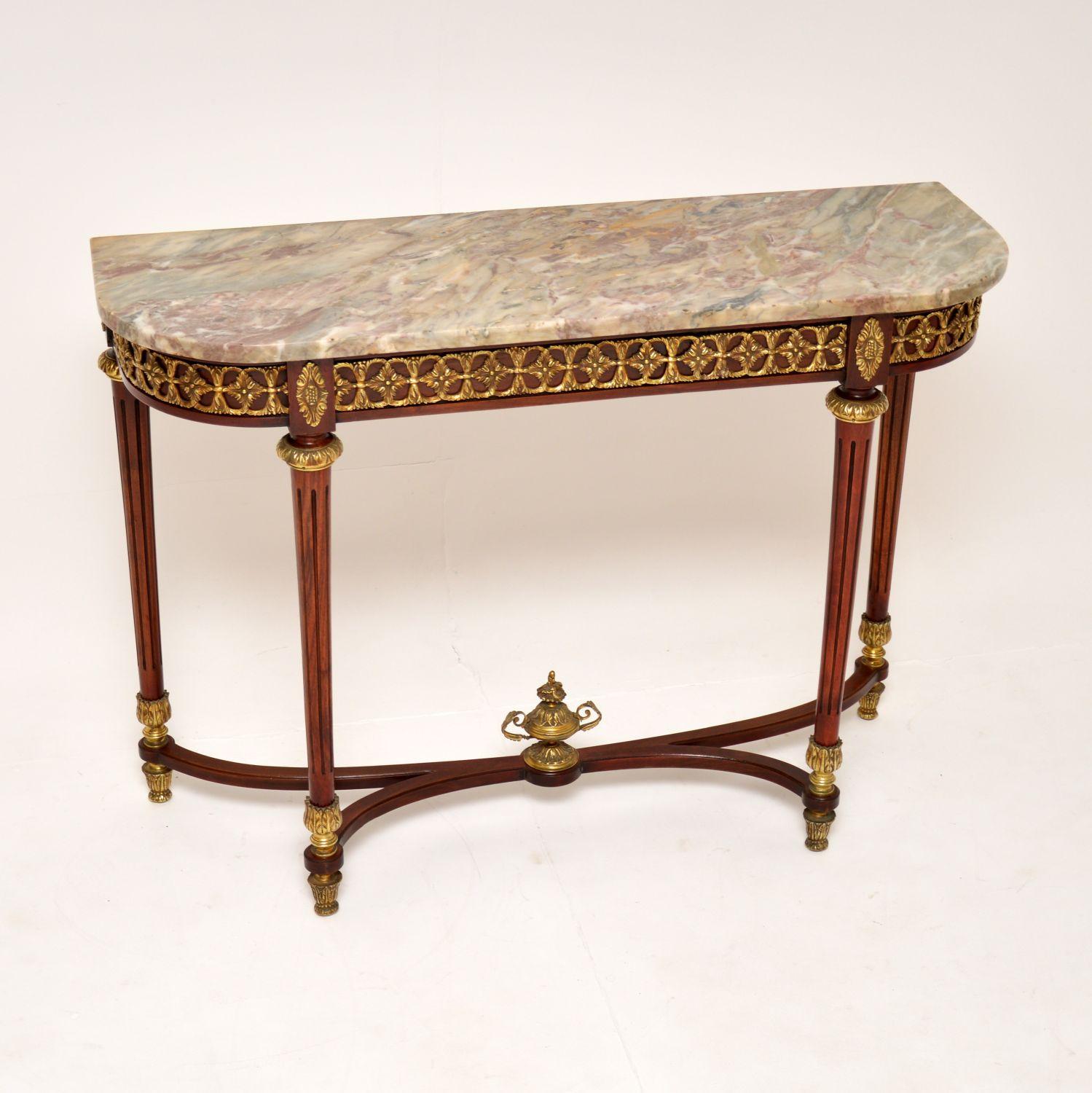 Louis XV Antique French Marble Top Console Table