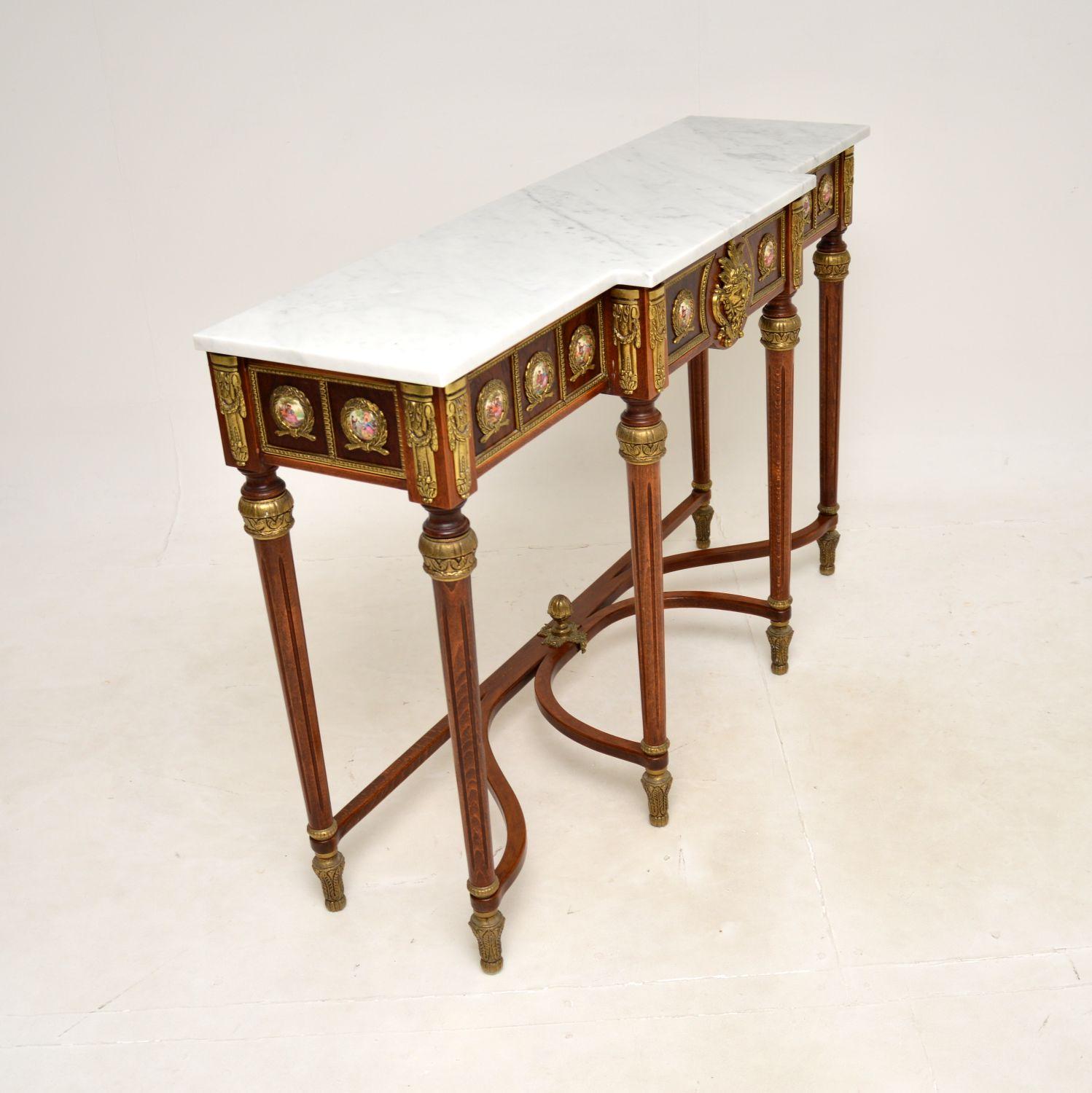 Louis XVI Antique French Marble Top Console Table