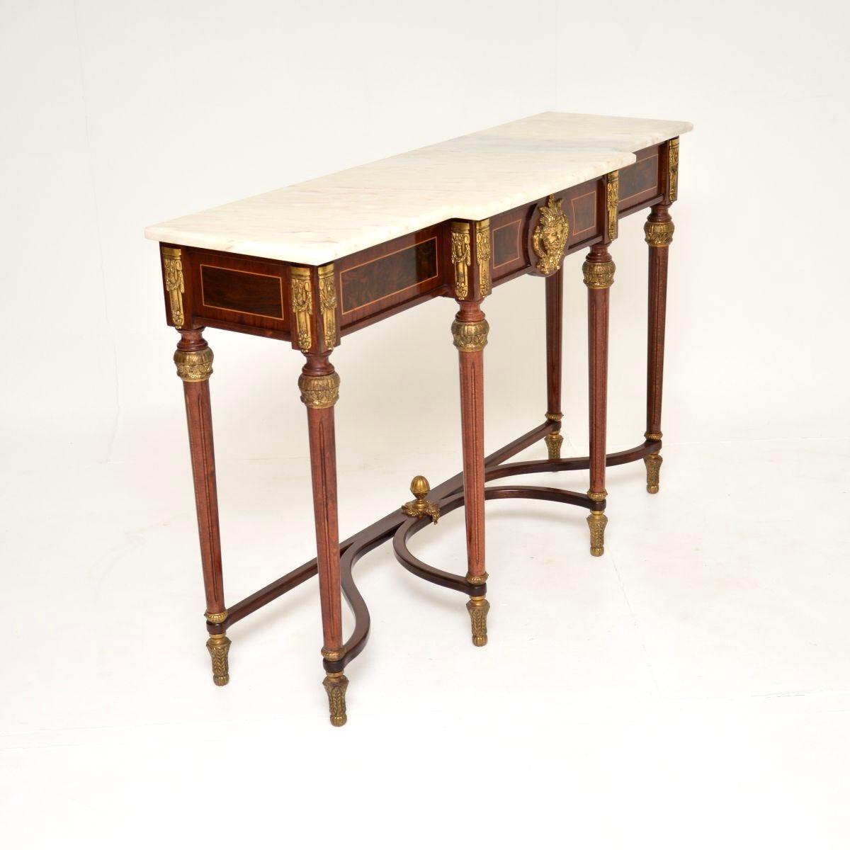 Louis XIV Antique French Marble Top Console Table For Sale