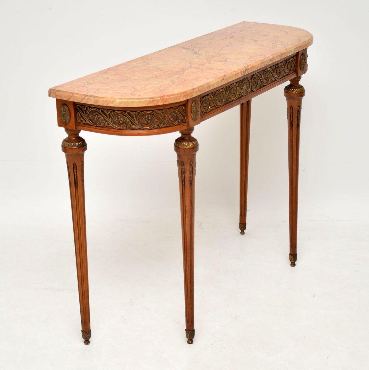Victorian Antique French Marble-Top Console Table