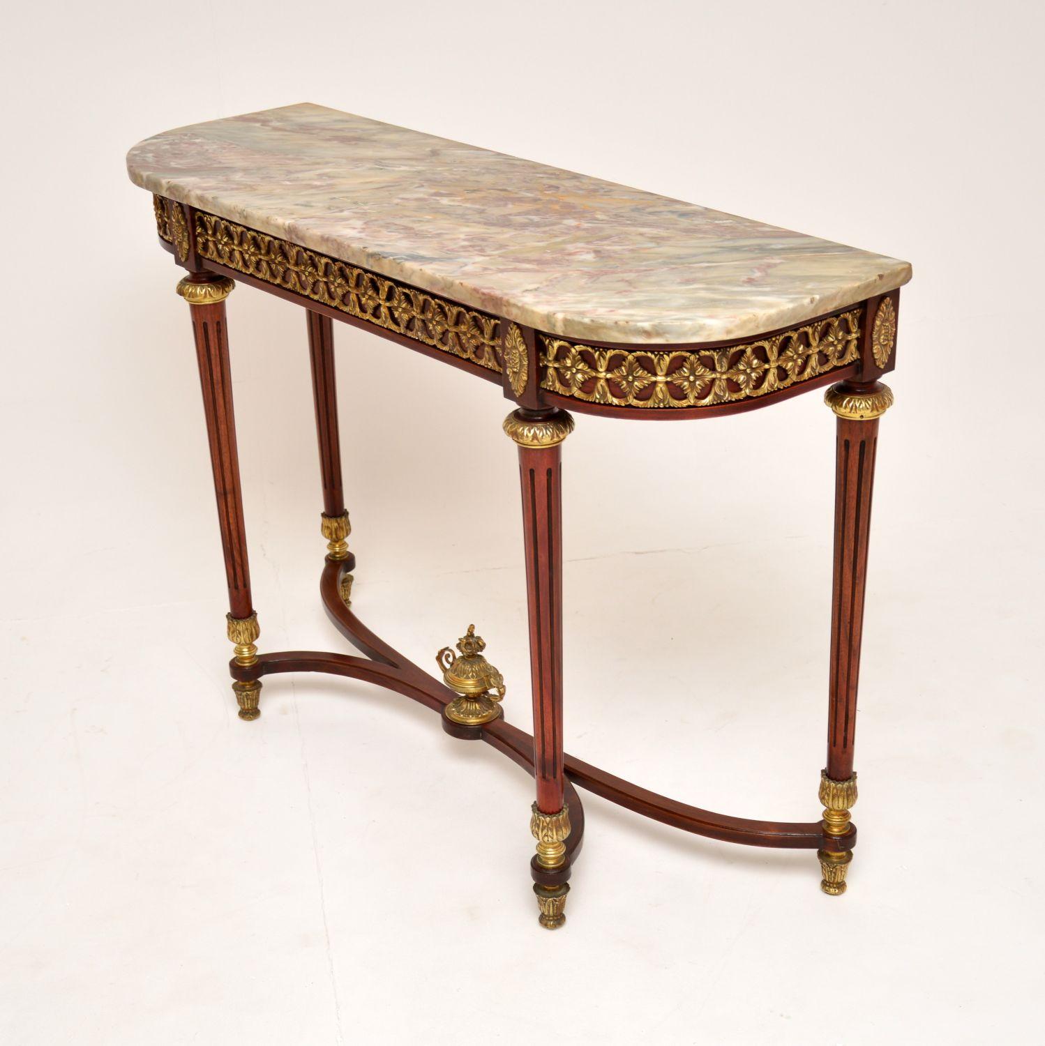 Antique French Marble Top Console Table In Good Condition In London, GB