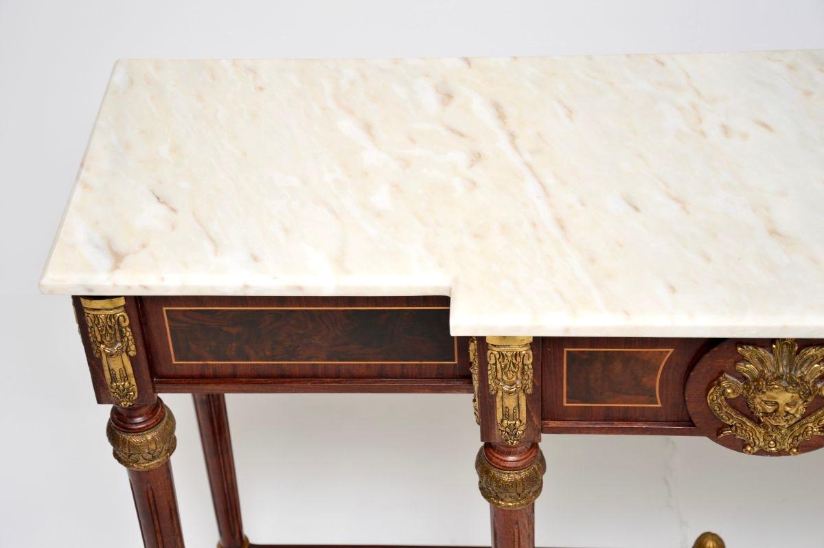 Mid-20th Century Antique French Marble Top Console Table For Sale
