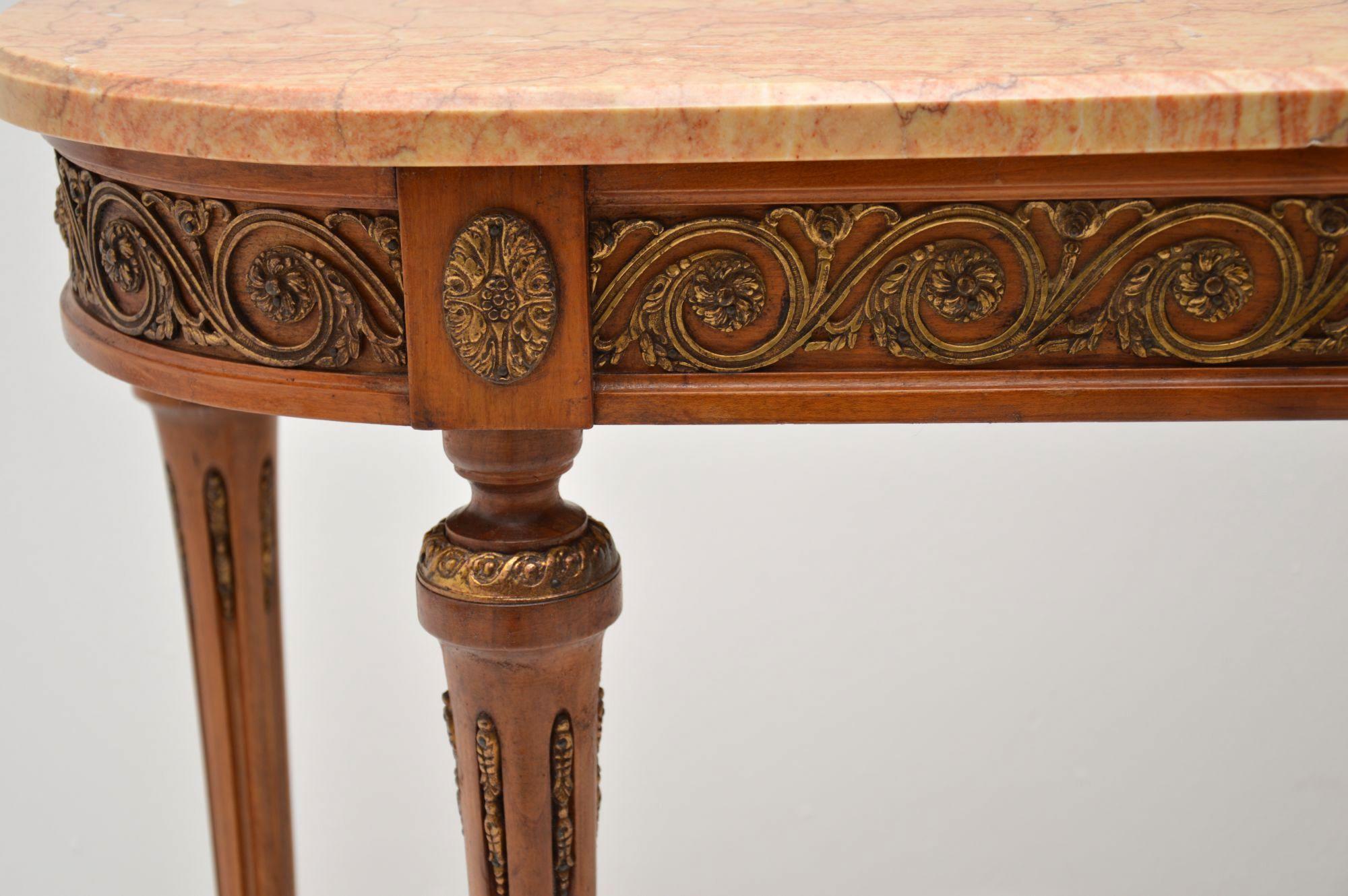 Mid-20th Century Antique French Marble-Top Console Table