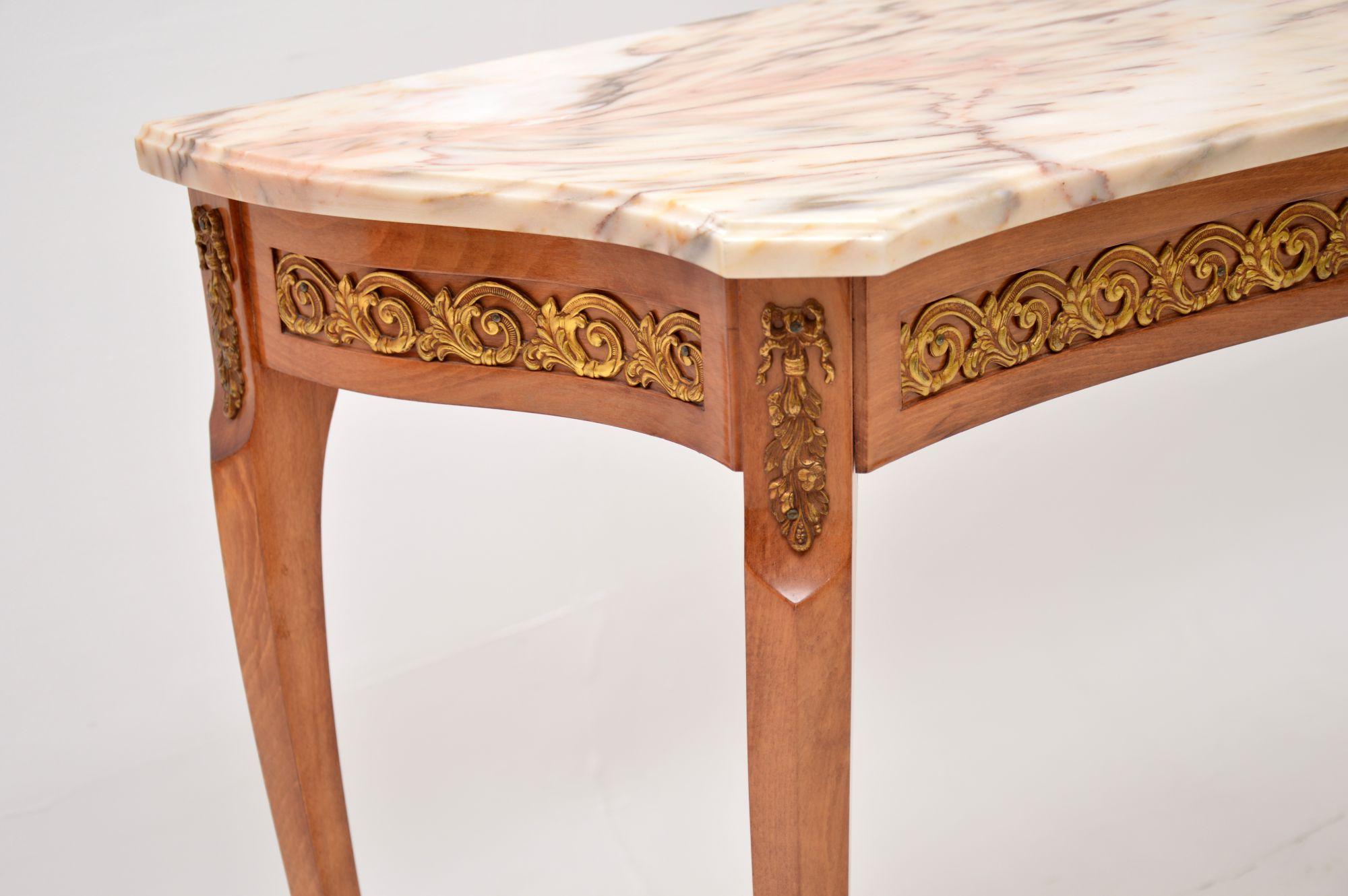 Antique French Marble Top Console Table For Sale at 1stDibs