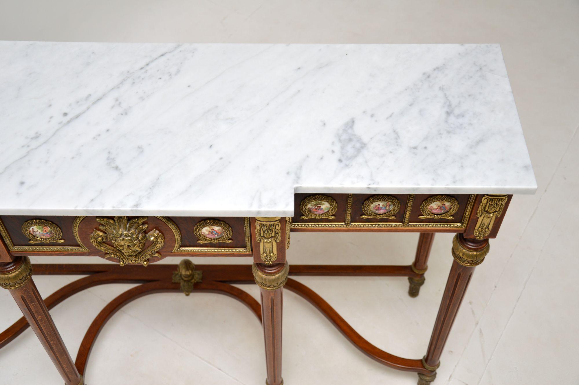 Ormolu Antique French Marble Top Console Table