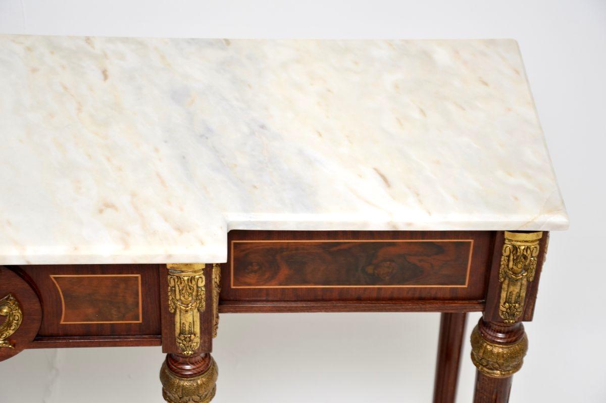 Ormolu Antique French Marble Top Console Table For Sale