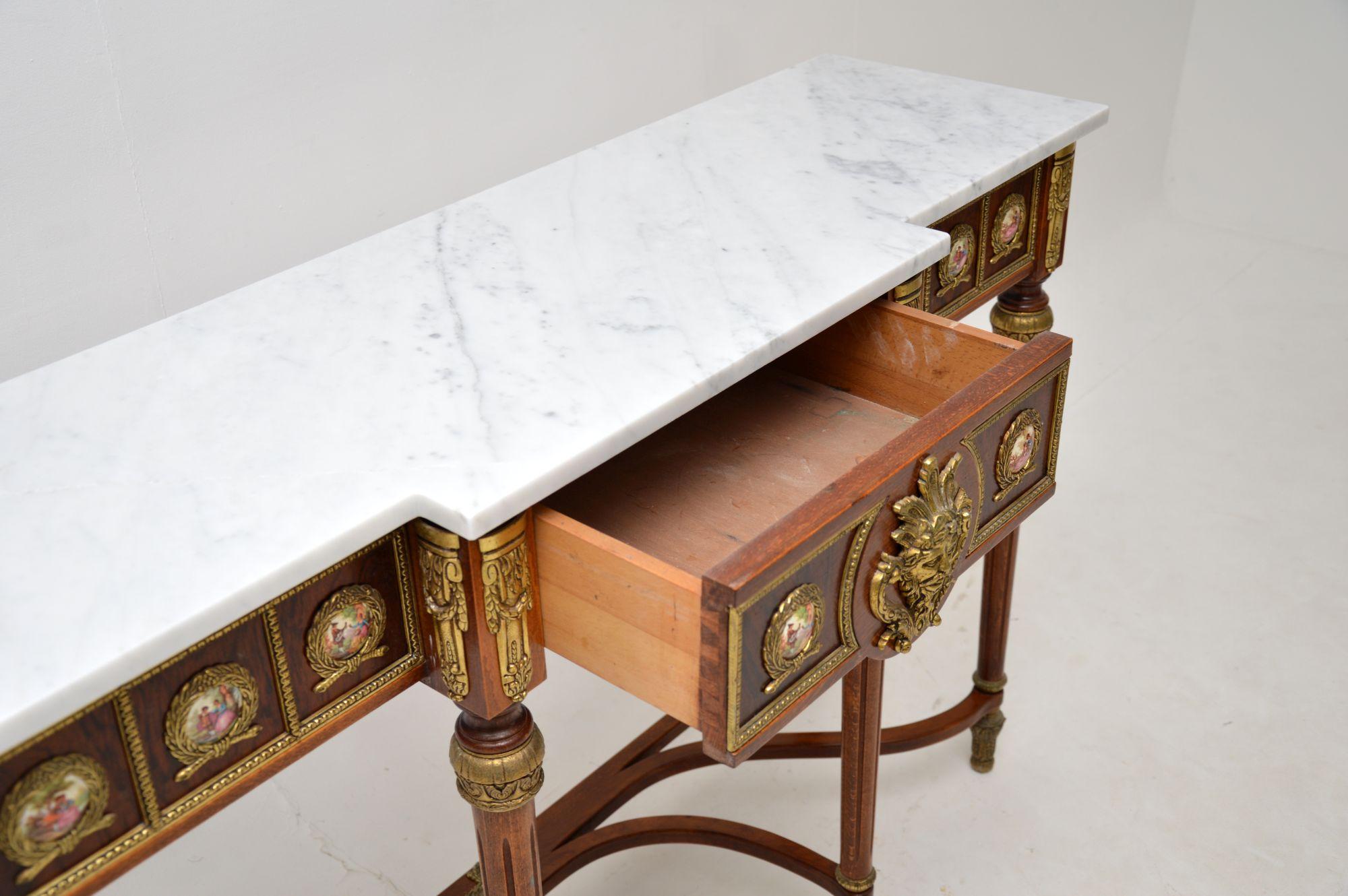 Antique French Marble Top Console Table 1