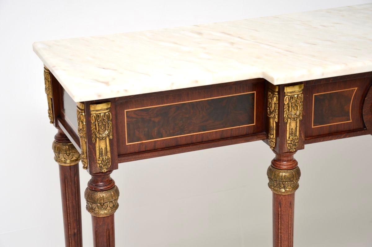 Antique French Marble Top Console Table For Sale 1