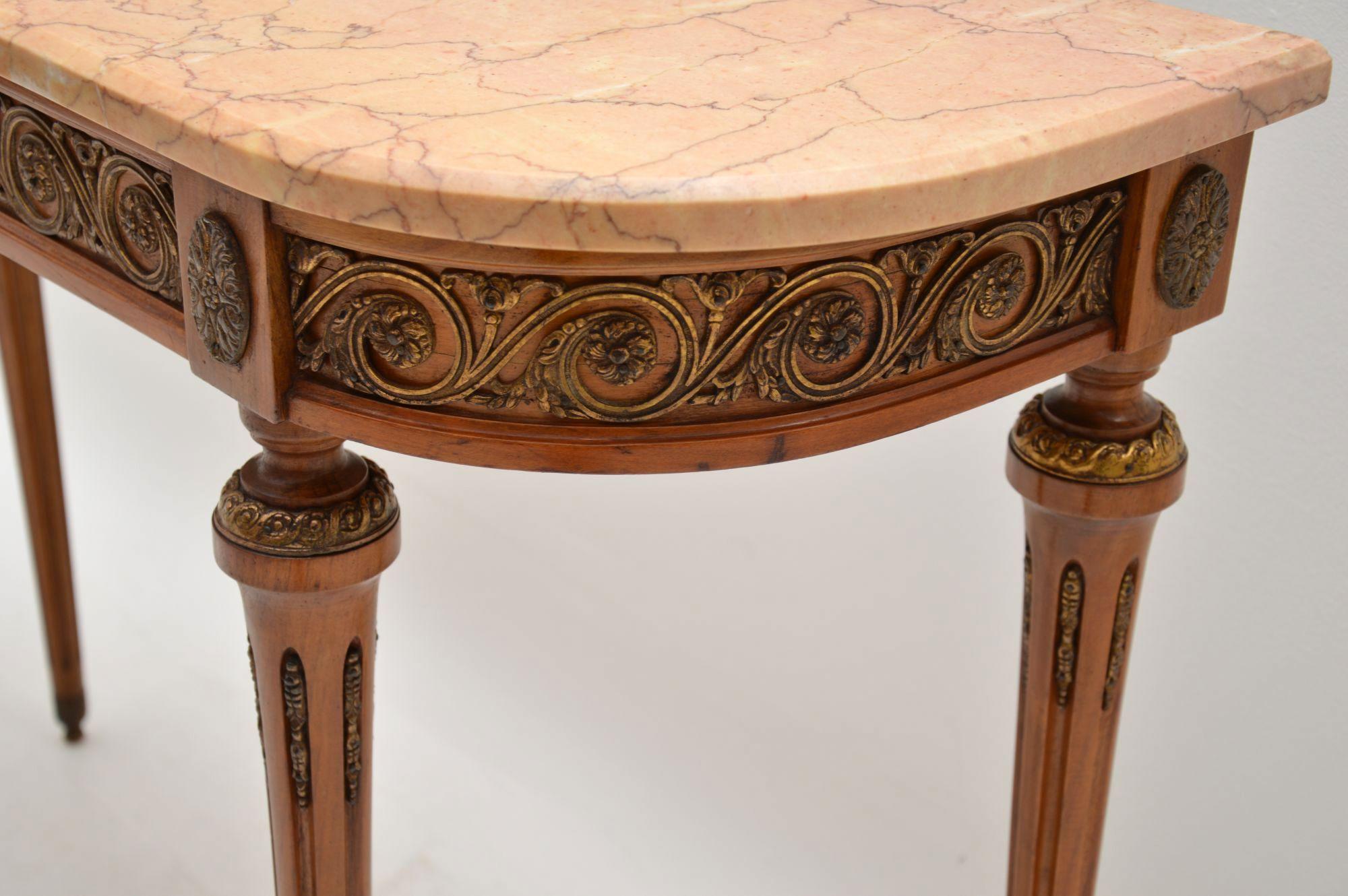 Antique French Marble-Top Console Table 2
