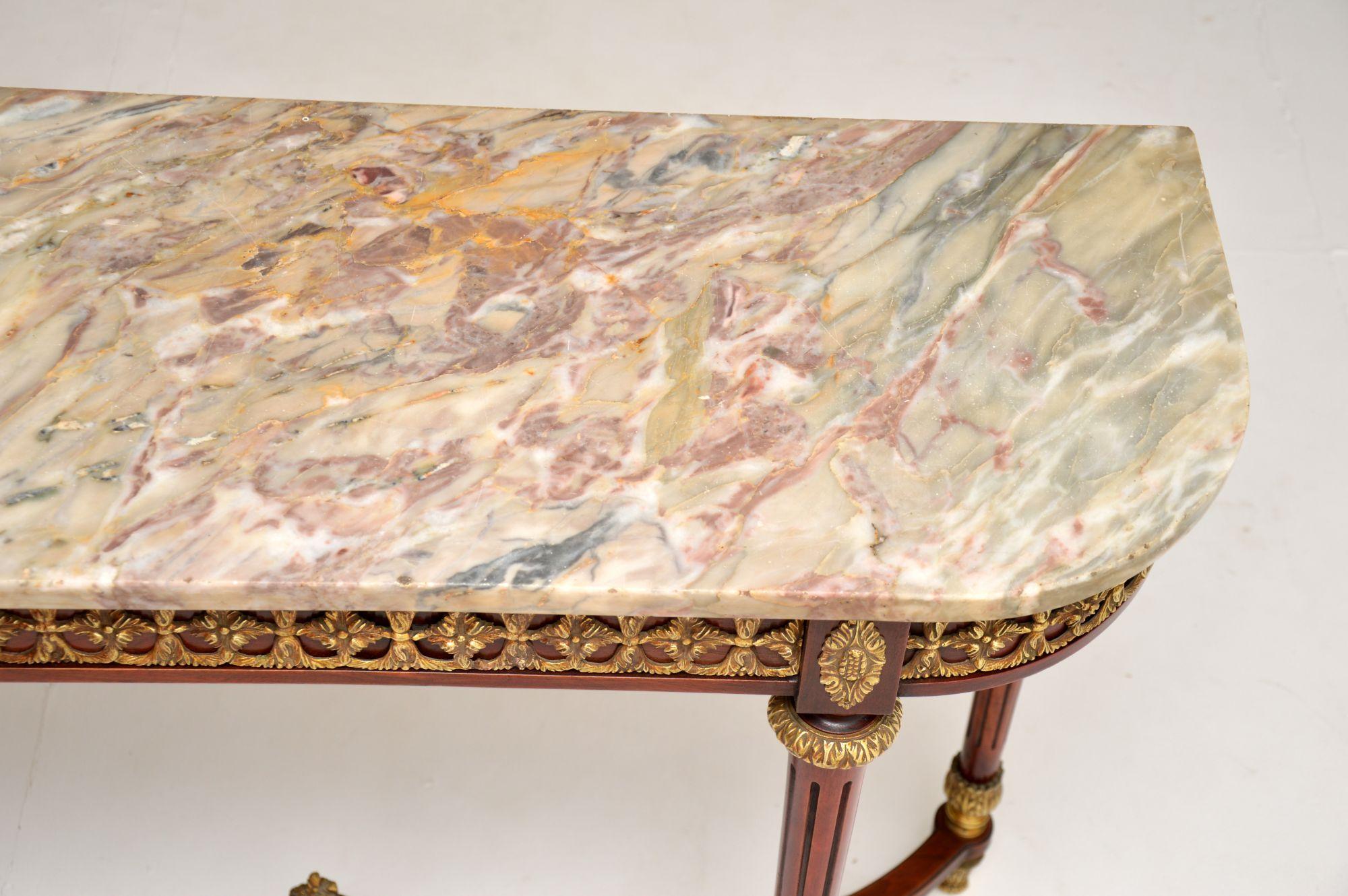 Antique French Marble Top Console Table 3