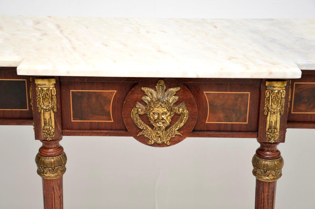 Antique French Marble Top Console Table For Sale 2