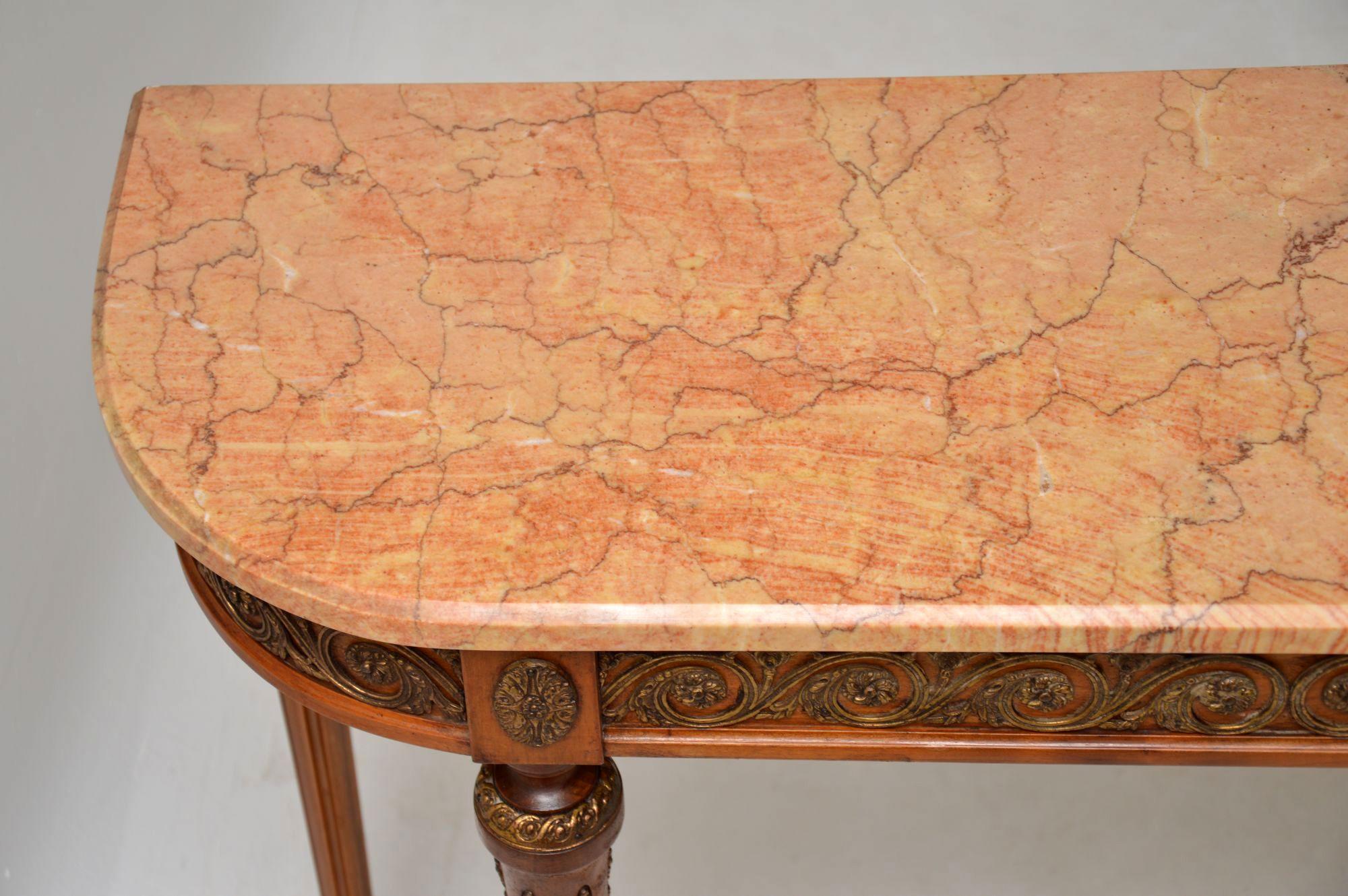 Antique French Marble-Top Console Table 3