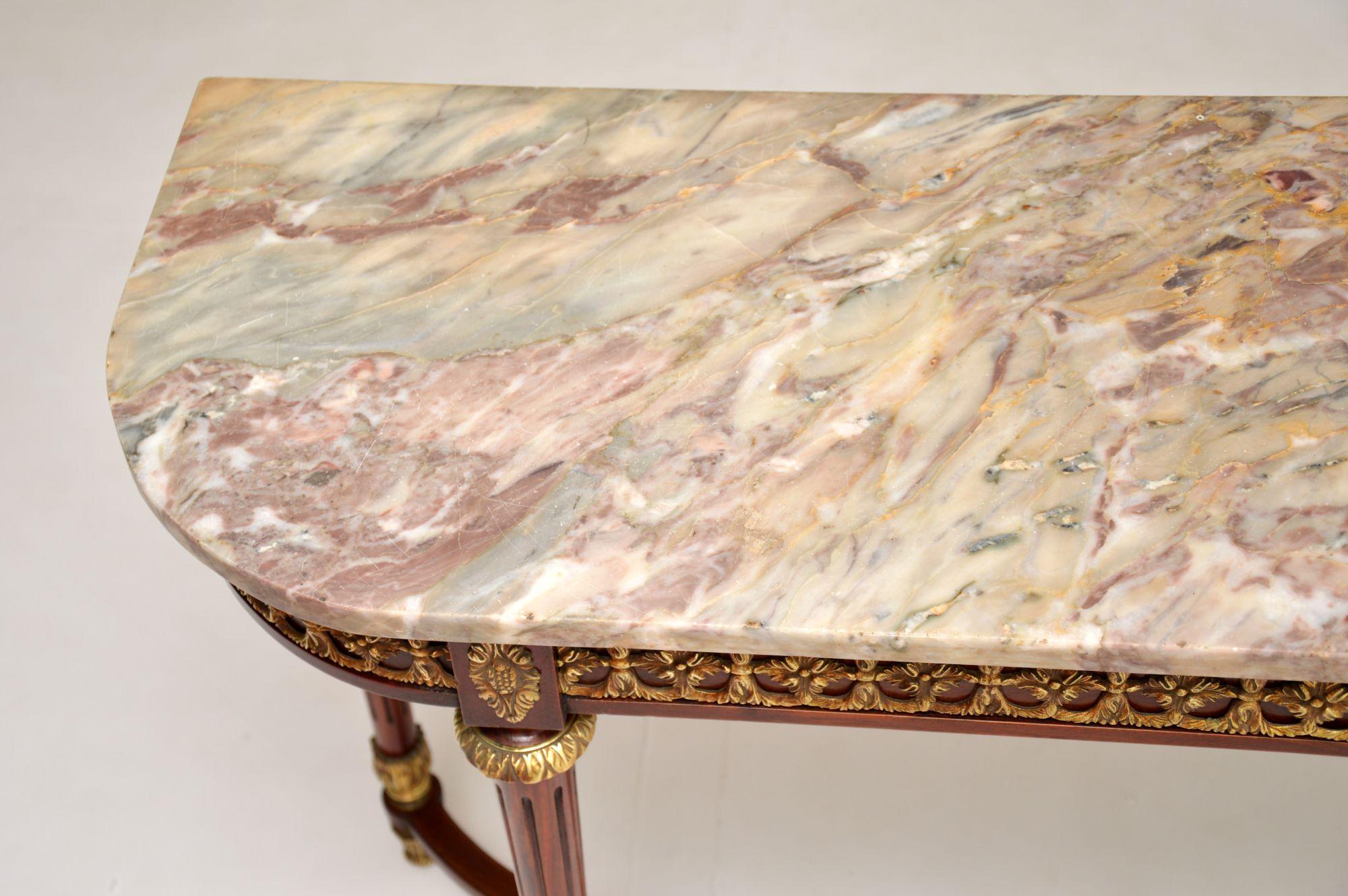 Antique French Marble Top Console Table 4