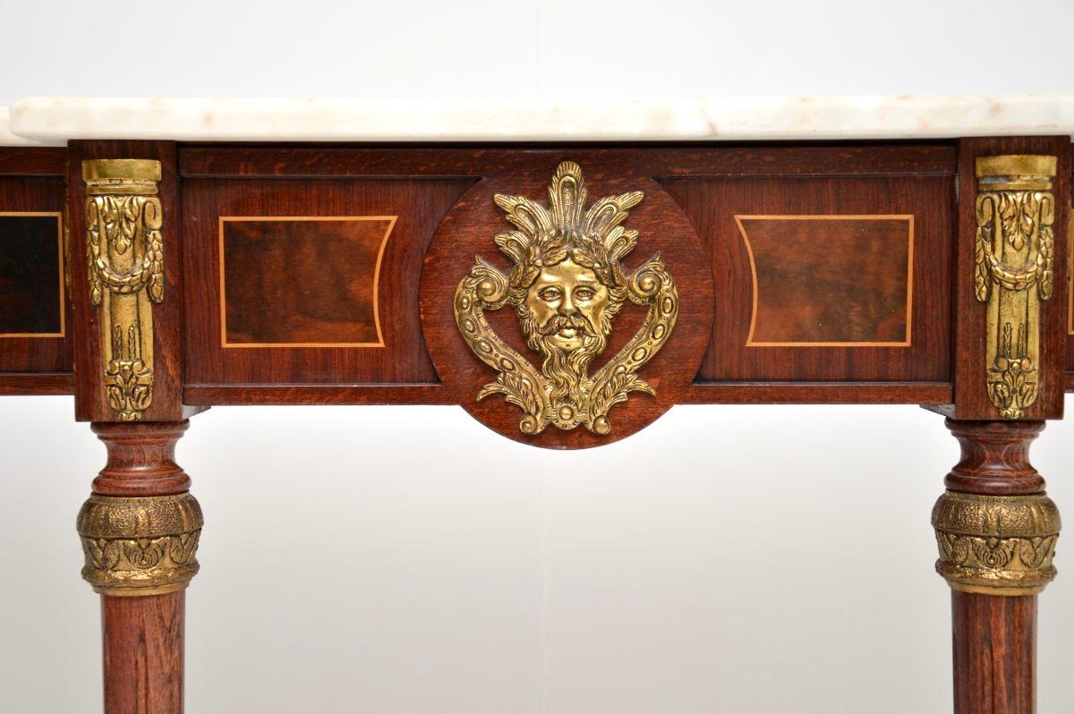 Antique French Marble Top Console Table For Sale 3