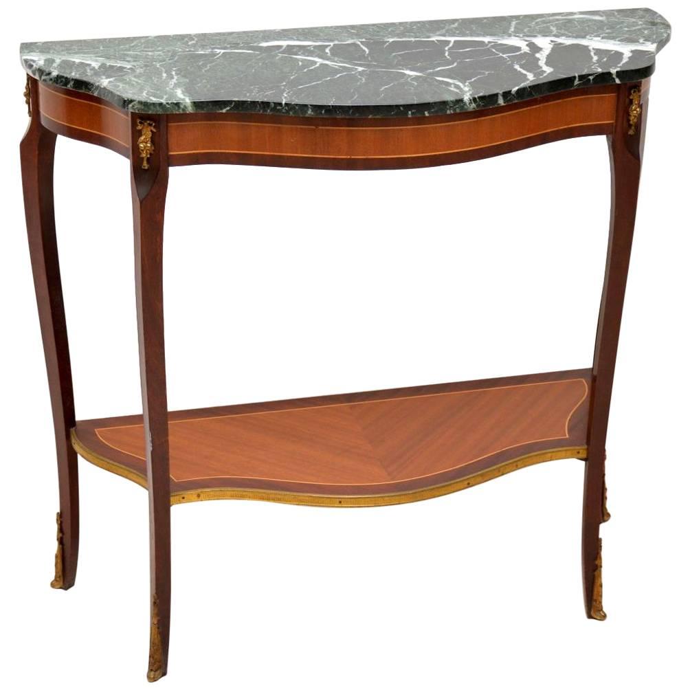 Antique French Marble Top Console Table