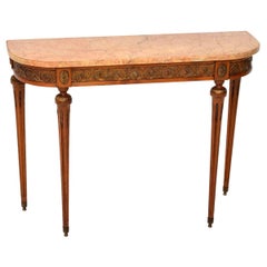 Antique French Marble-Top Console Table