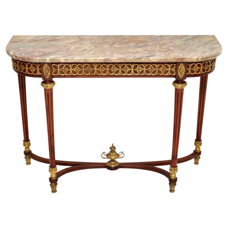 Antique French Marble Top Console Table at 1stDibs