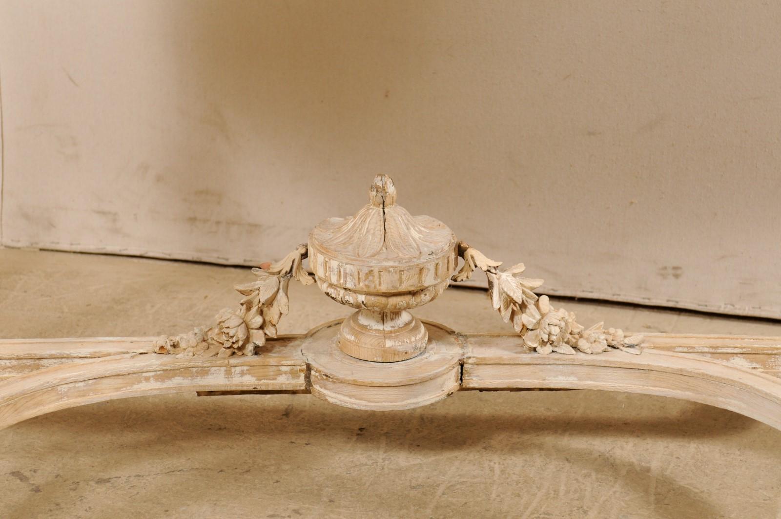 Antique French Marble-Top Console Table with Carved Urn & Foliage at Underside 3