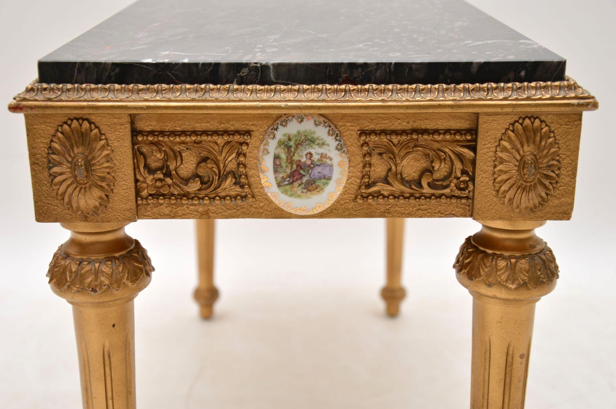 Antique French Marble Top Gilt Coffee Table 3