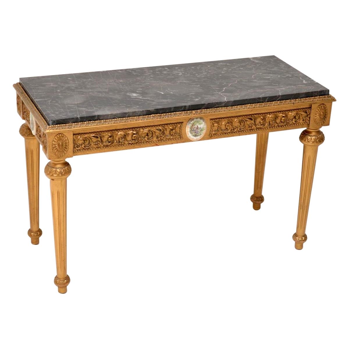 Antique French Marble Top Gilt Coffee Table