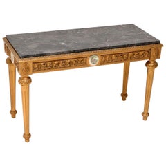 Antique French Marble-Top Gilt Coffee Table