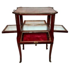 Ancienne table à boissons française avec plateau en marbre et support en bronze doré, vers 1890