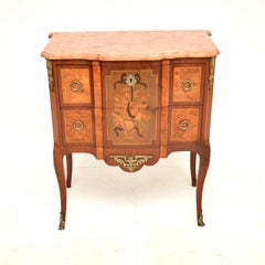 Antique French Marble Top Inlaid Commode