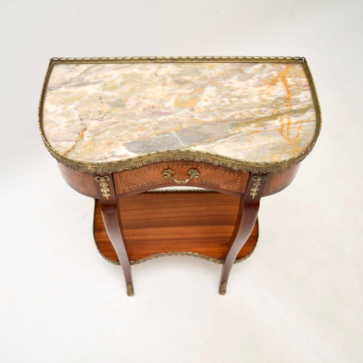 antique french side table with marble top