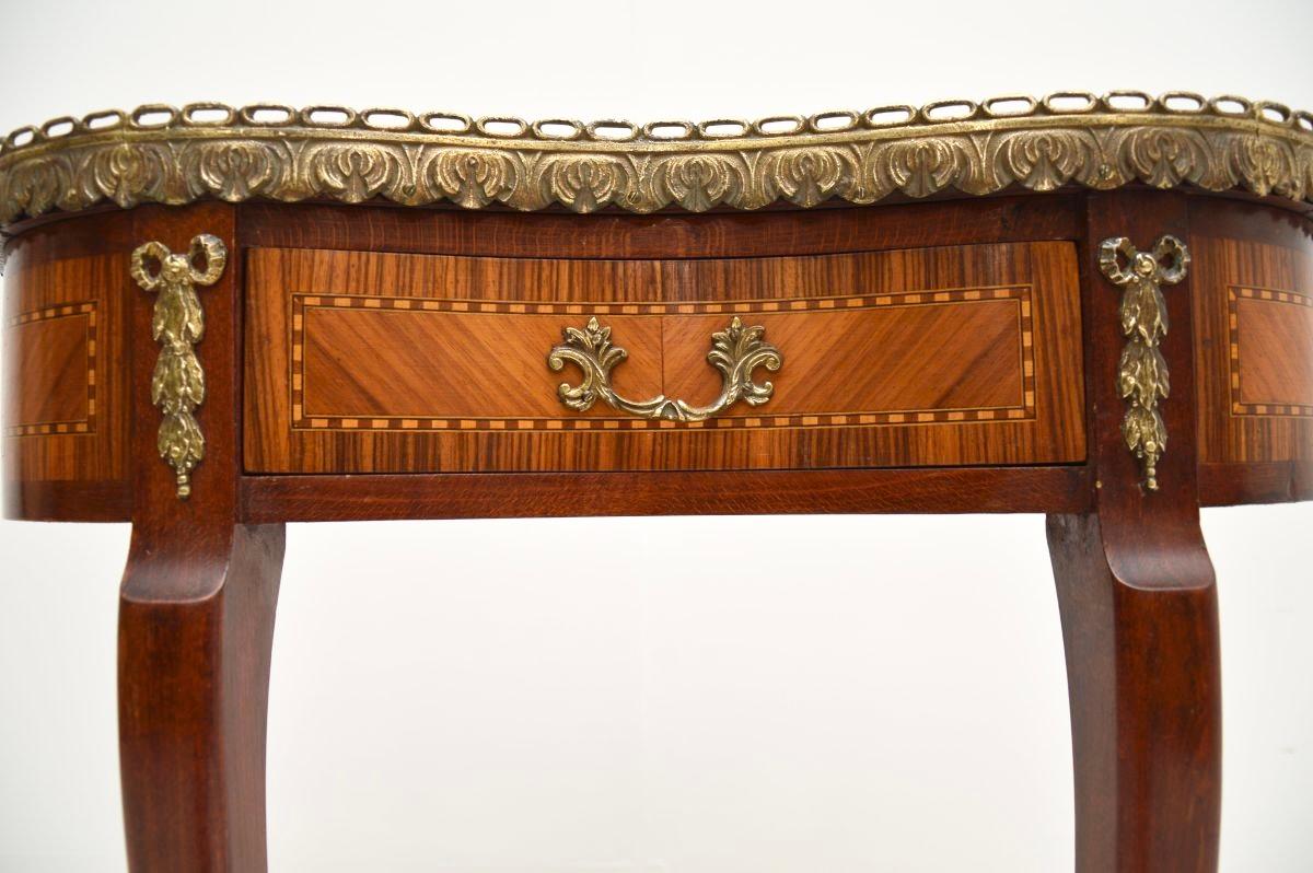 Mid-20th Century Antique French Marble Top Kidney Side Table