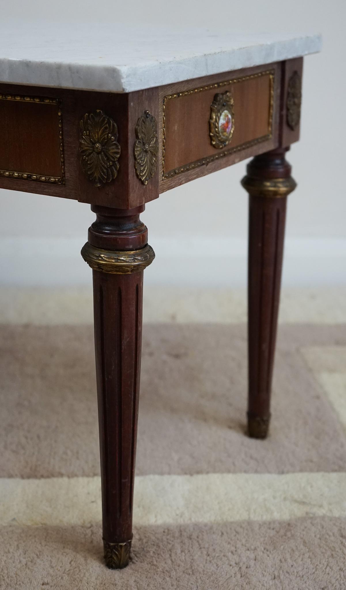 Antique French Marble Top  Coffee Table  For Sale 4