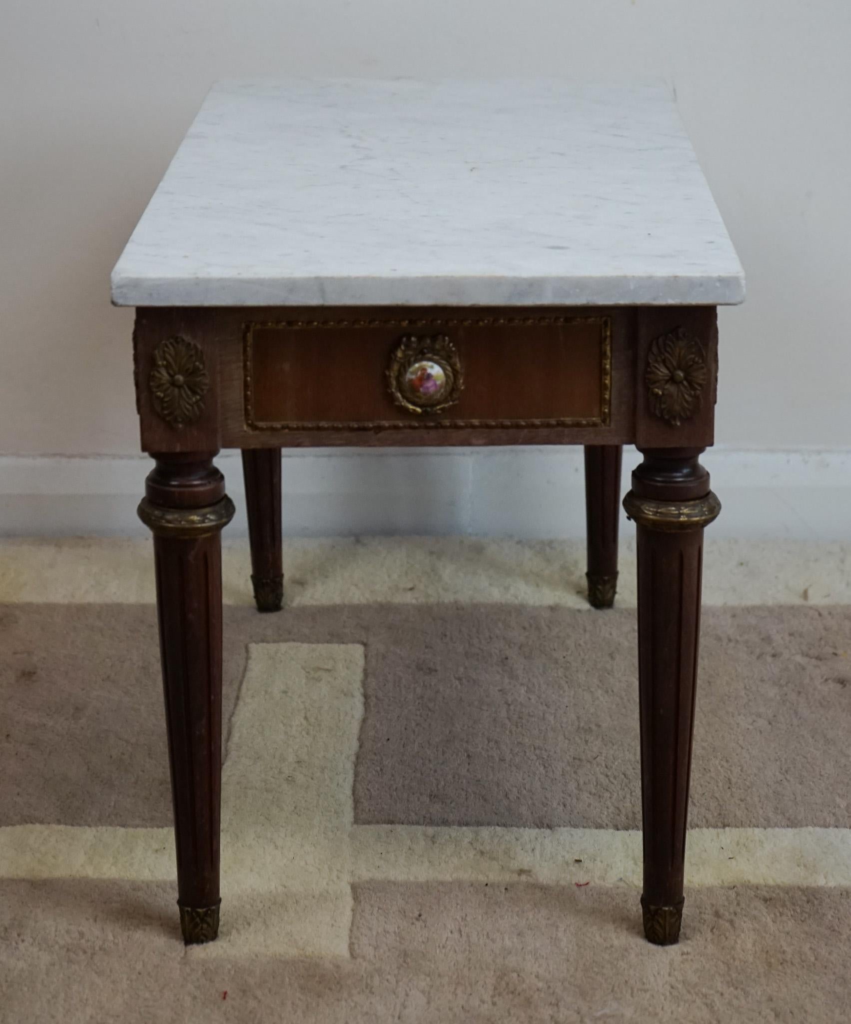 Antique French Marble Top  Coffee Table  In Good Condition For Sale In Crawley, GB