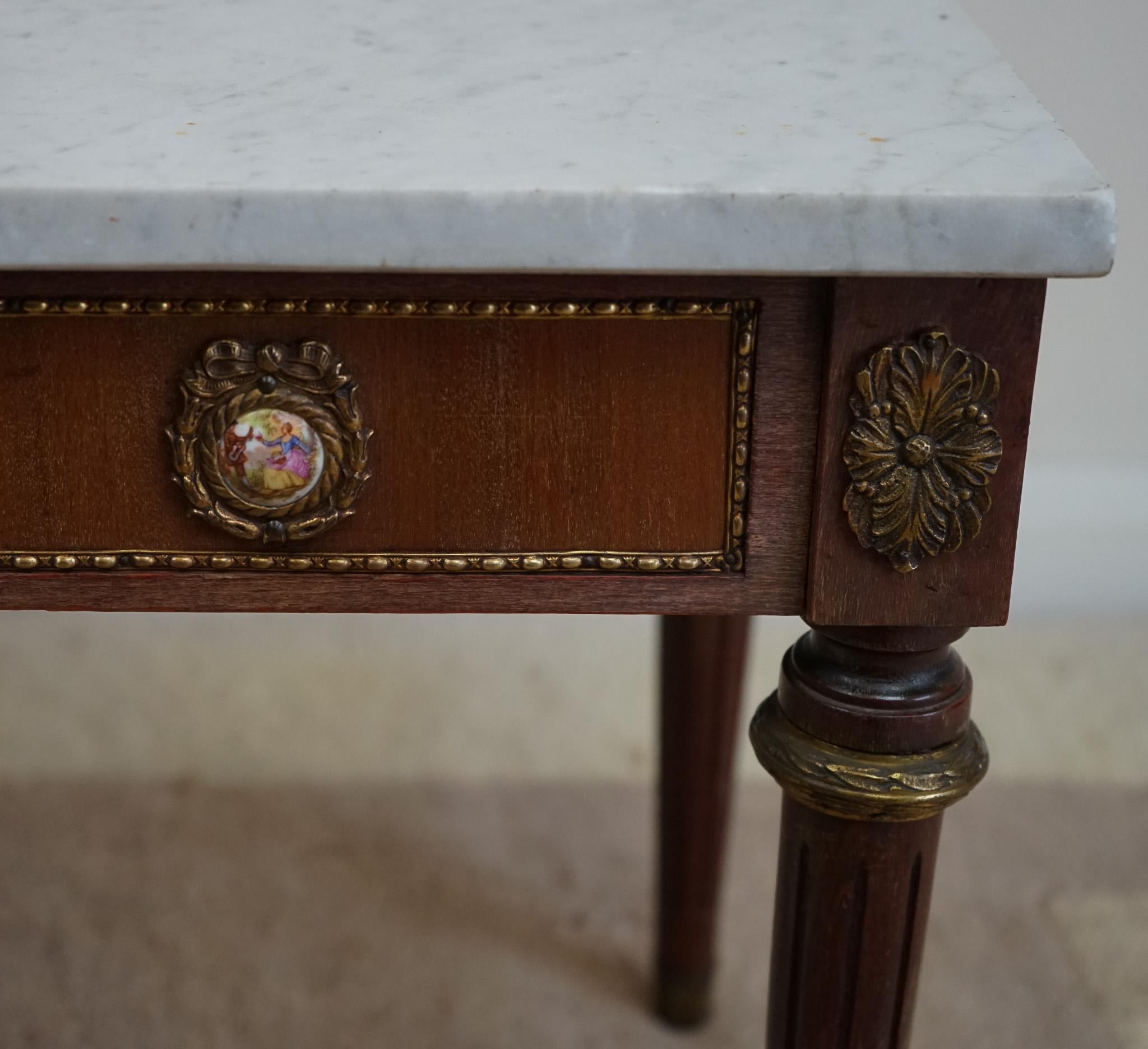 Antique French Marble Top  Coffee Table  For Sale 2
