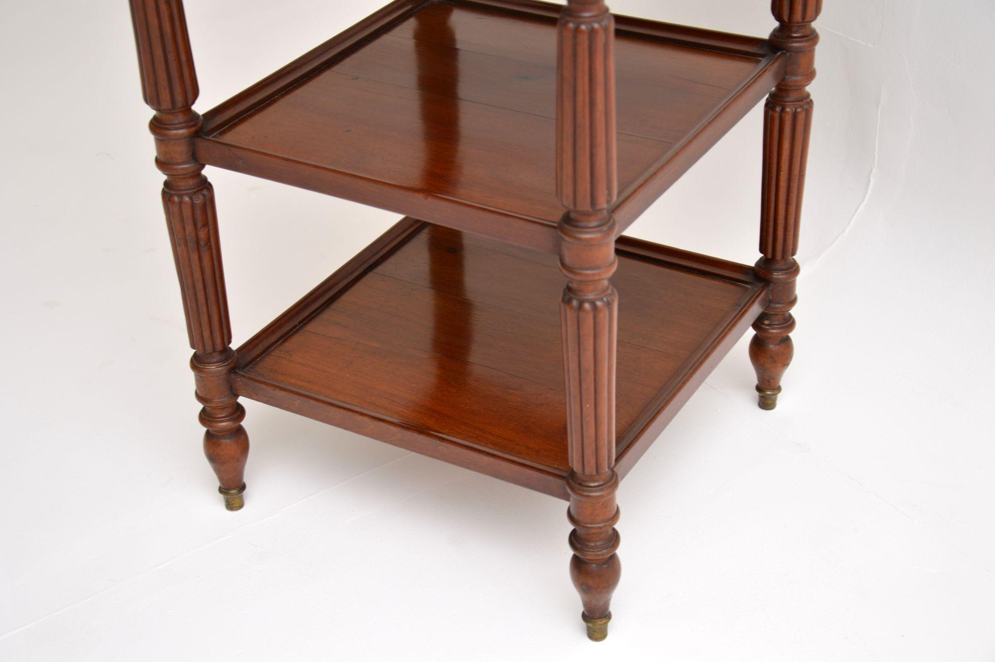Antique French Marble-Top Mahogany Side Table 5