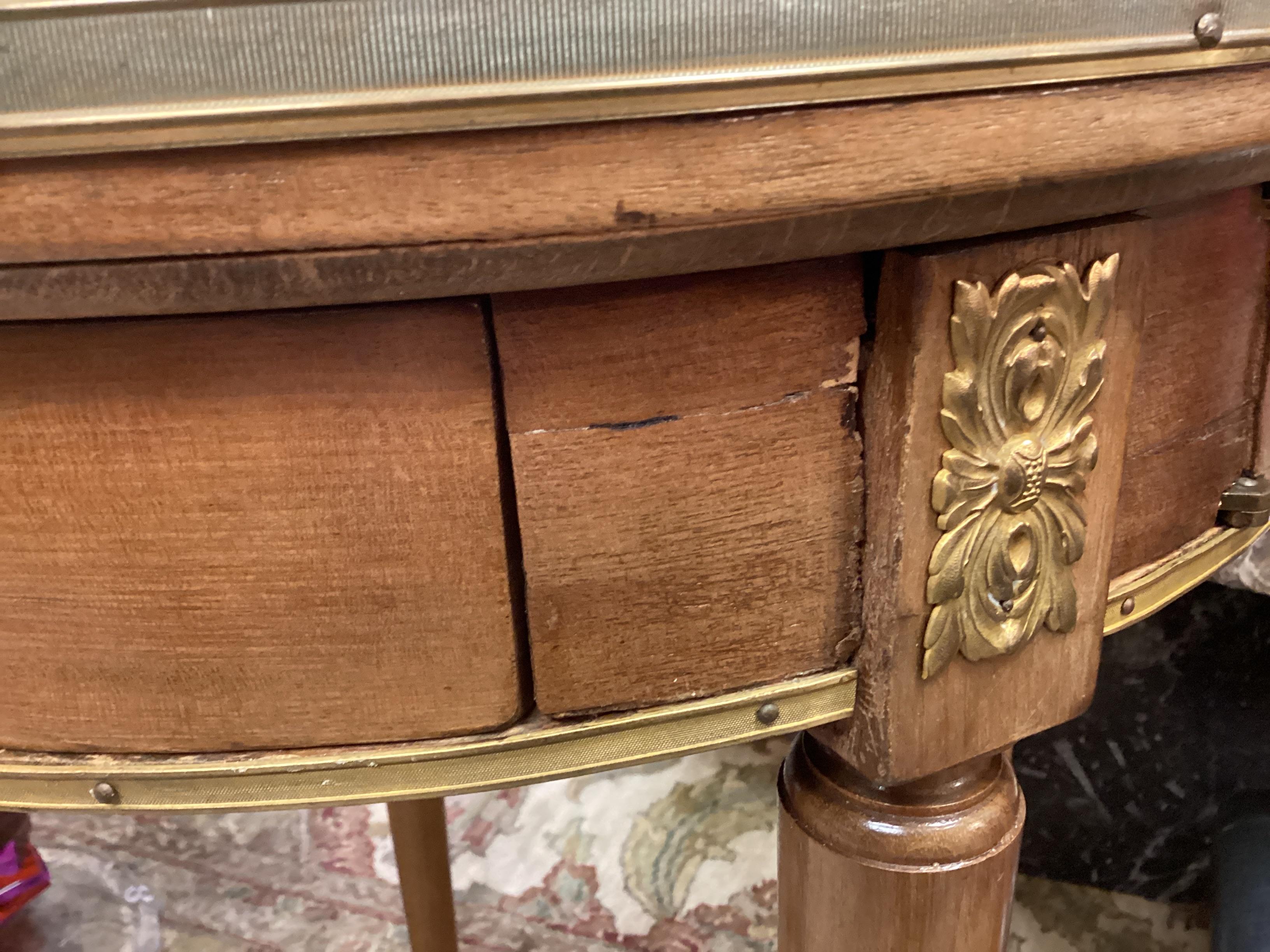 Antique French Marmorplatte Mechanische Bouillotte Tisch im Angebot 8