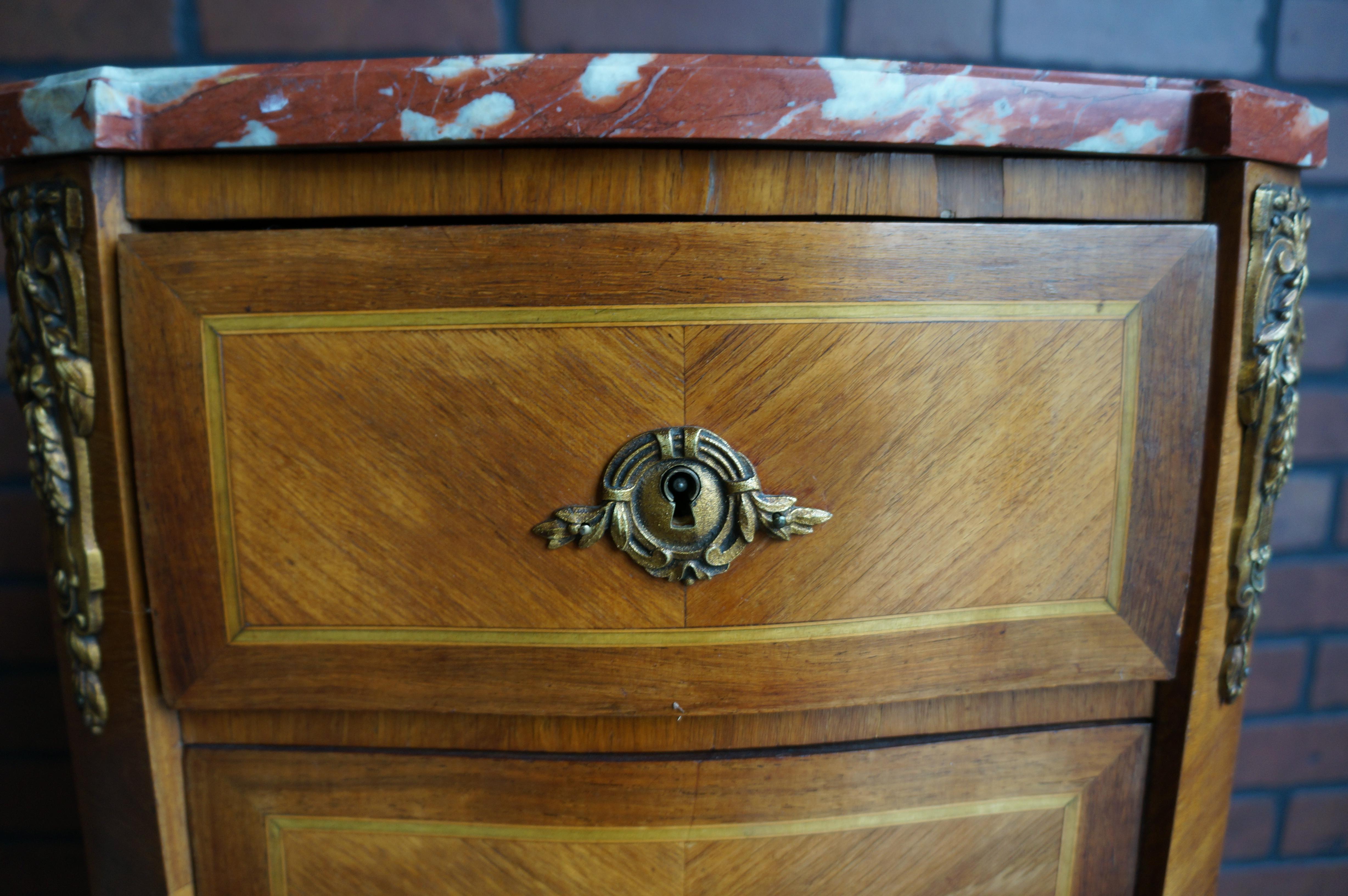 Rococo Antique French Marble Top Nightstands For Sale