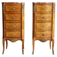 Used French Marble Top Nightstands