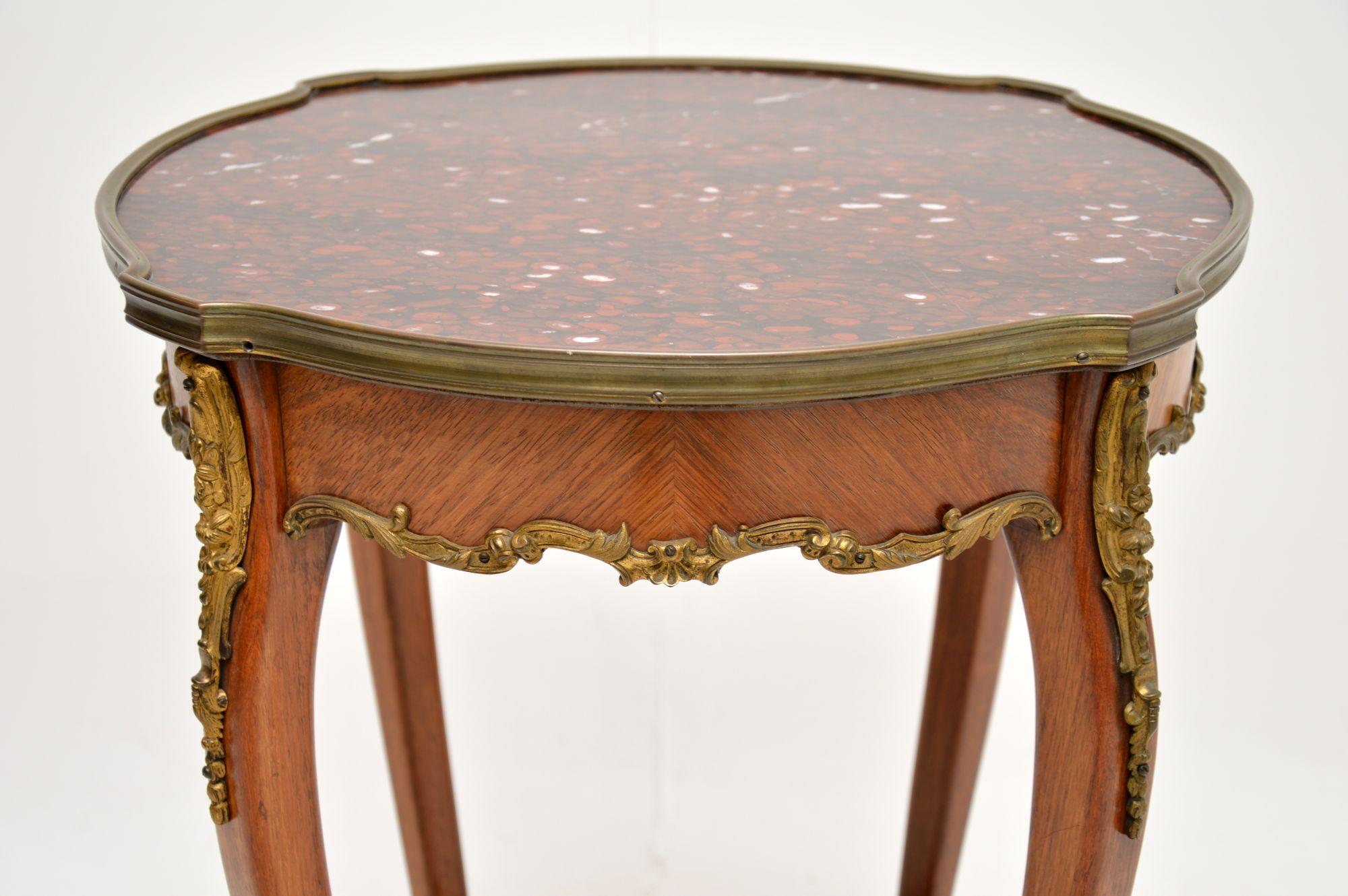 Antique French Marble Top Occasional Side Table In Good Condition For Sale In London, GB