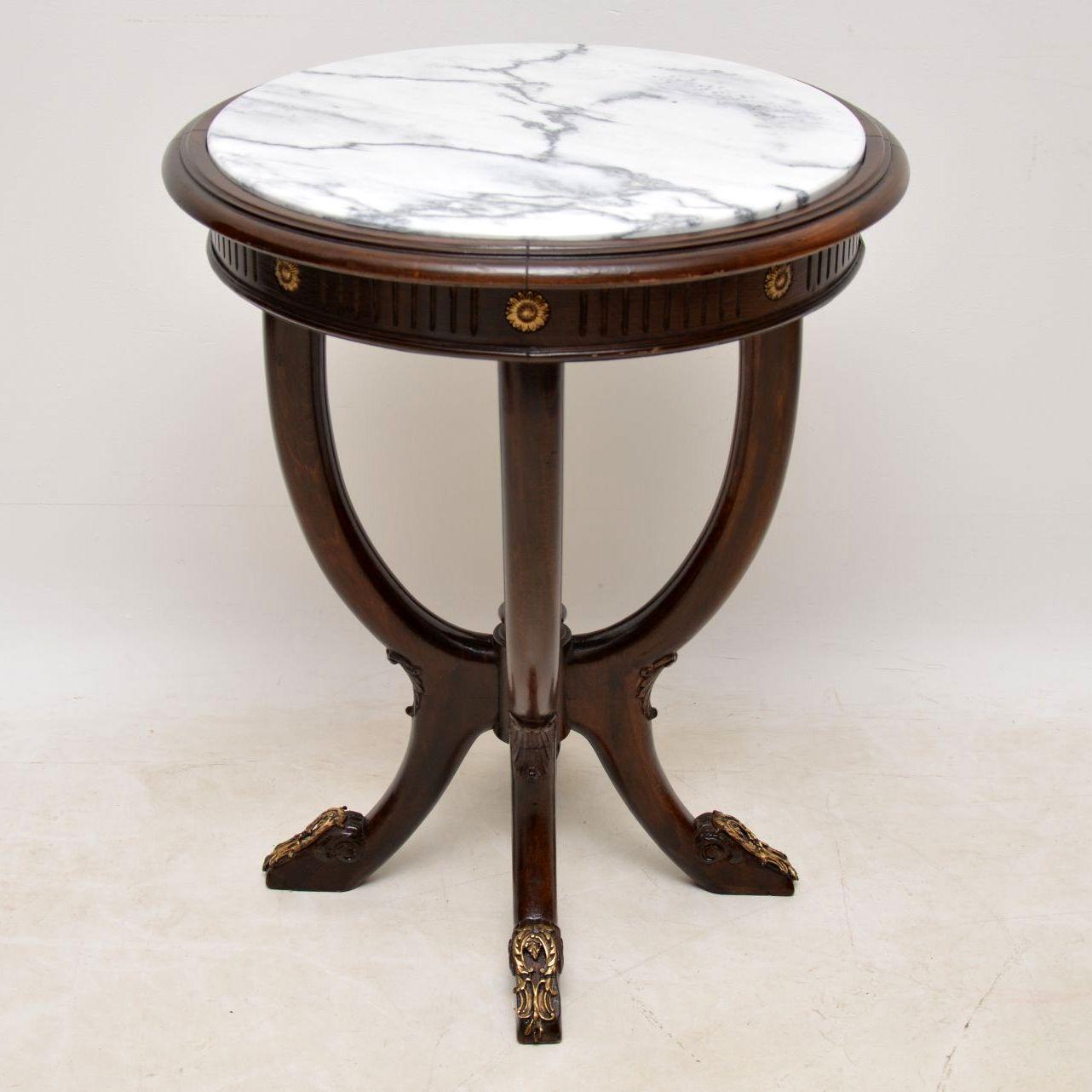 Antique French Marble Top Occasional Table In Good Condition In London, GB
