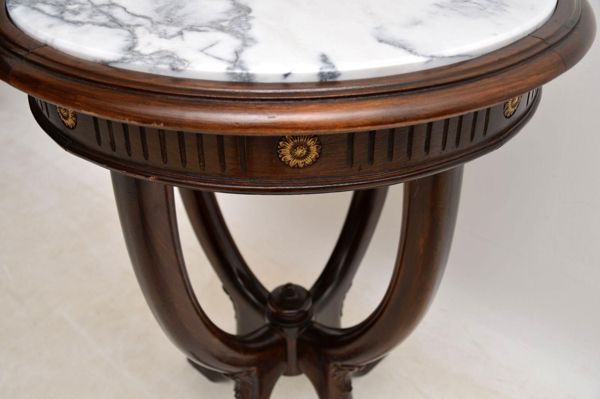 Antique French Marble Top Occasional Table 1