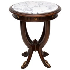 Antique French Marble Top Occasional Table