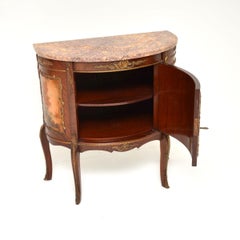 Antique French Marble Top Painted Cabinet