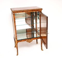 Antique French Marble Top Painted Cabinet