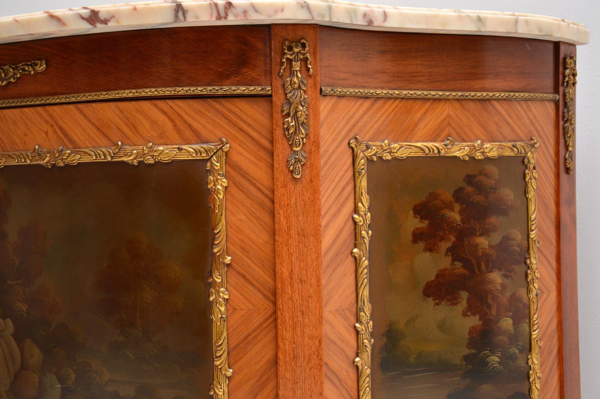 Antique French Marble Top Painted Cabinet 1