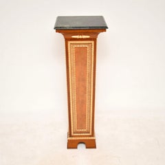Antique French Marble Top Pedestal Column