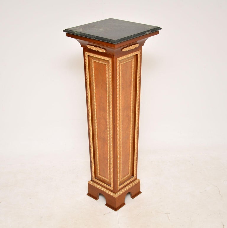Antique French Marble Top Pedestal Column For Sale at 1stDibs