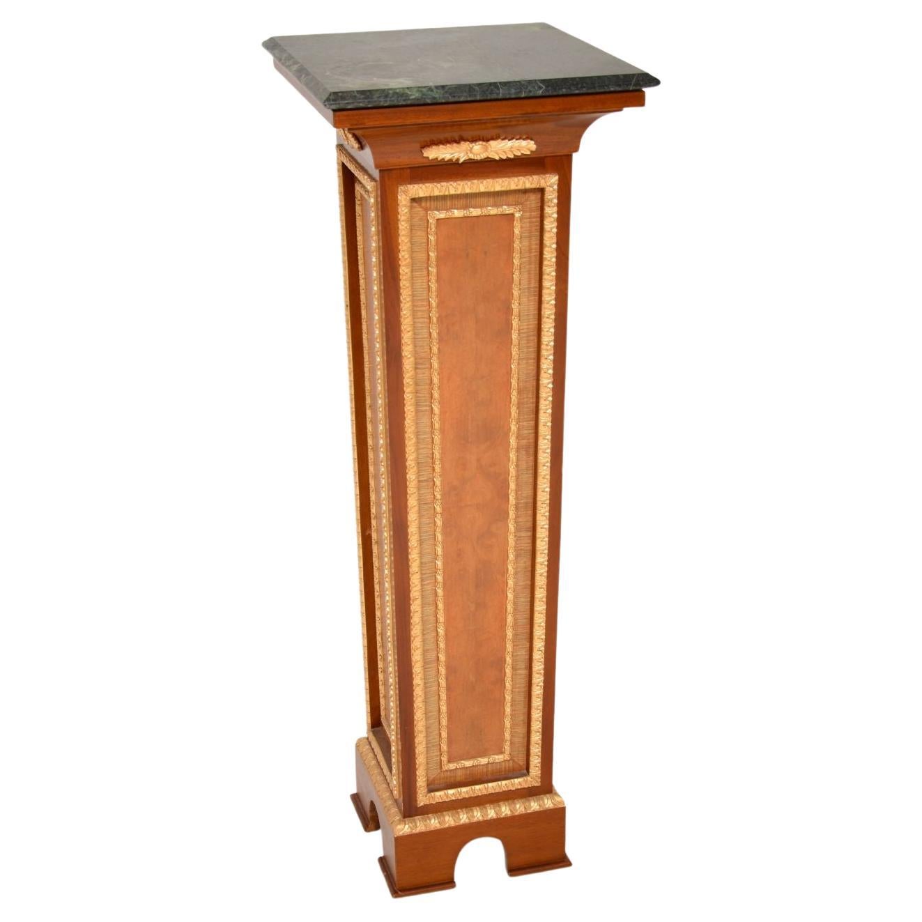 Antique French Marble Top Pedestal Column For Sale