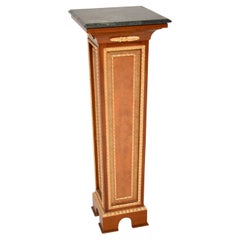 Antique French Marble Top Pedestal Column