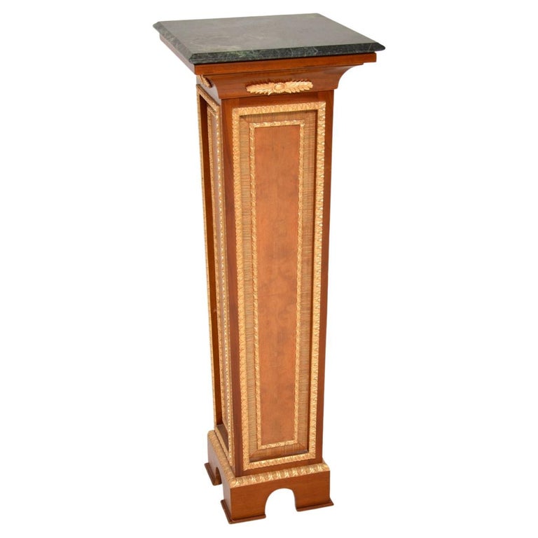 Antique French Marble Top Pedestal Column For Sale at 1stDibs