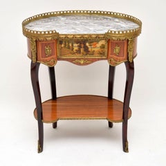 Antique French Marble-Top Side Table
